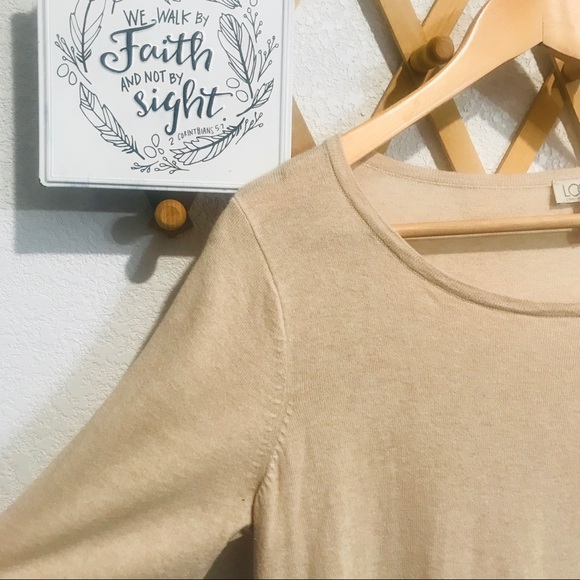 🌟⭐️Logo Lori Goldstein Cotton Cashmere Tunic Beige SP - Picture 5 of 7